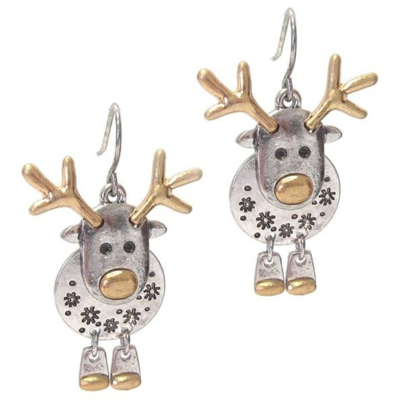 Viola Rustic Mixed Metal Angel Earrings Two-tone - Picture 11 of 11